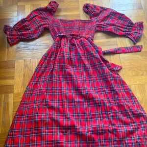 Tartan Nap Style Midi Dress